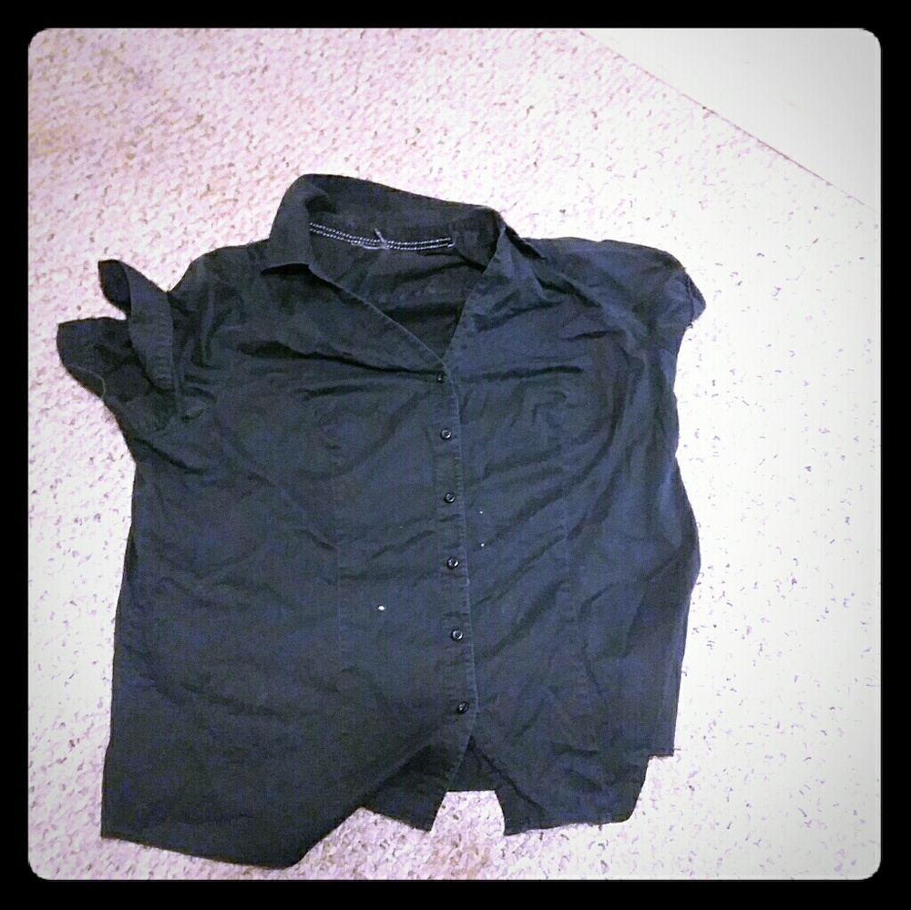 Womens Black Collared Shirt